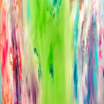 Painting titled "Green abstraction.G…" by Dani Alexsandrova, Original Artwork, Oil