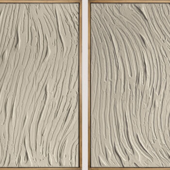 Schilderij getiteld "Dunes Diptich" door Evgeniya Bova, Origineel Kunstwerk, Acryl Gemonteerd op Frame voor houten brancard