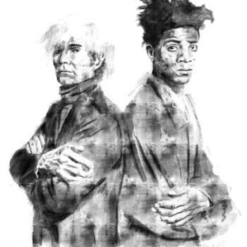 Digitale Kunst getiteld "Warhol and Basquiat" door Empty St, Origineel Kunstwerk, Digitaal Schilderwerk