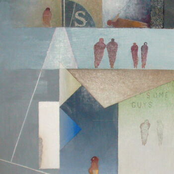 Schilderij getiteld "Some guys" door Reiner Makarowski, Origineel Kunstwerk, Olie