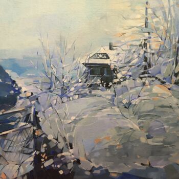 Painting titled "Neige" by Anastasiia Schull, Original Artwork, Oil