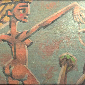 Peinture intitulée "Red Bikini (Красные…" par Nikolay Spiridonov, Œuvre d'art originale, Huile