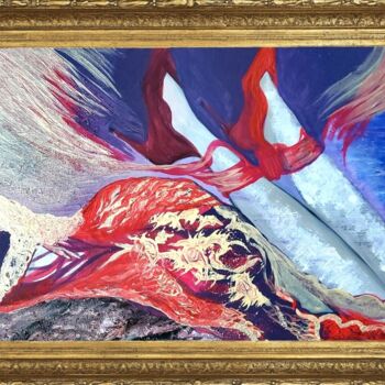 Painting titled "Дамата в червено" by Anna Mytavska (Cabrerra), Original Artwork, Oil