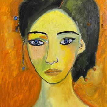 Peinture intitulée ""Douceur Solaire"" par Claire Marie Gay, Œuvre d'art originale, Huile Monté sur Panneau de bois