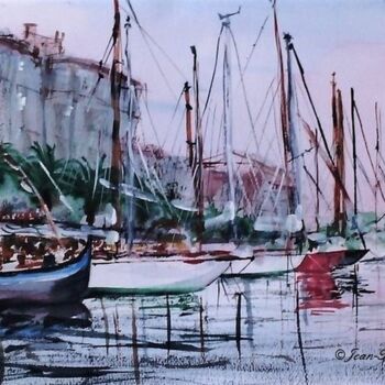 Peinture intitulée ""Port d'Hyères-les-…" par Jean-Pierre Missistrano, Œuvre d'art originale, Aquarelle