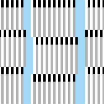 Εκτυπώσεις & Χαρακτικά με τίτλο "Skyscrapers on blue…" από Ekaterina Artamonova, Αυθεντικά έργα τέχνης, Screenprinting