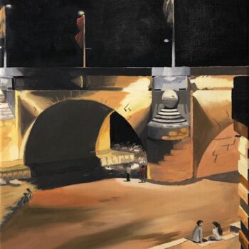 Painting titled "En sortant de la gu…" by Sophie Cousineau, Original Artwork, Oil