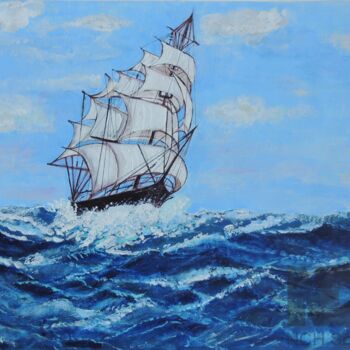 绘画 标题为“Sail ship” 由Shahid Zuberi, 原创艺术品, 丙烯