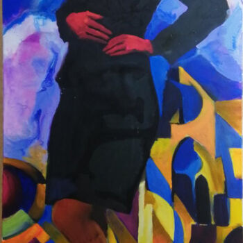 Peinture intitulée "cubist sky painting" par Bogdan Burak, Œuvre d'art originale, Acrylique