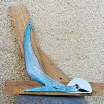 Peinture intitulée "oiseau bleu révant" par Servin, Œuvre d'art originale, Acrylique