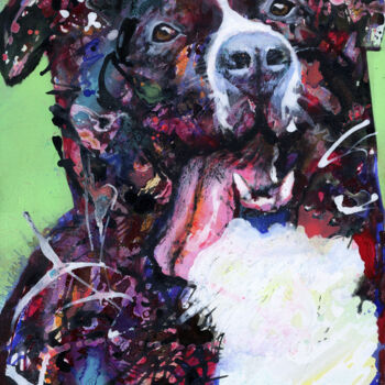 Malarstwo zatytułowany „Bernese Mountain Dog” autorstwa Petr Ldin, Oryginalna praca, Akryl