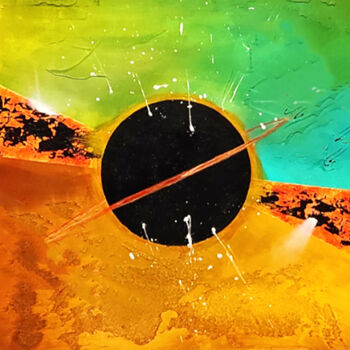 Peinture intitulée "Entre deux mondes" par Julien Abstrait, Œuvre d'art originale, Acrylique