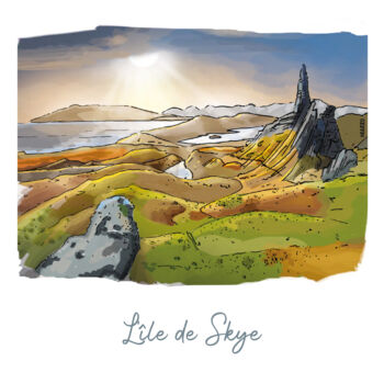 Dessin intitulée "KARI KRO - L'île de…" par Pascal Carro (ORAK), Œuvre d'art originale, Marqueur