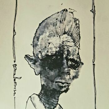 Zeichnungen mit dem Titel "Schöner Philosoph!" von Stephan Rodriguez Warnemünde, Original-Kunstwerk, Tinte