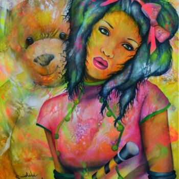 Peinture intitulée "le confident" par Jeannette Guichard-Bunel, Œuvre d'art originale, Huile Monté sur Châssis en bois