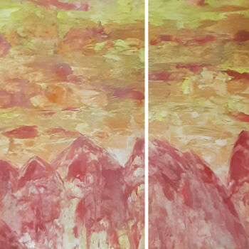 Painting titled "Mountain landscape…" by Poly, Original Artwork, Wax