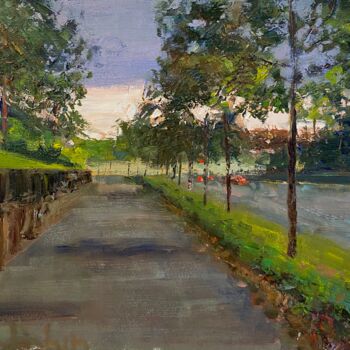 "The sunset line" başlıklı Tablo Nikita Voloshin tarafından, Orijinal sanat, Petrol Karton üzerine monte edilmiş