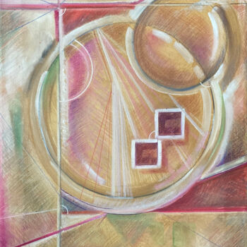 Peinture intitulée ""Ligne et Résonance"" par Guy Benson, Œuvre d'art originale, Crayon
