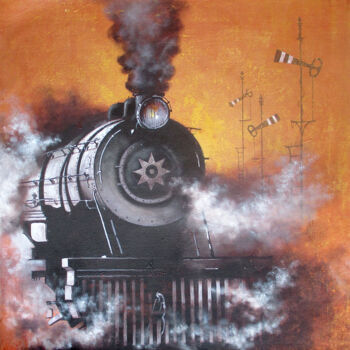 Malerei mit dem Titel "Nostalgia of Indian…" von Kishore Pratim Biswas, Original-Kunstwerk, Acryl