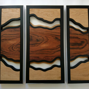 Скульптура под названием "Triptyque Chêne et…" - Olhā • Wood Art, Подлинное произведение искусства, Дерево