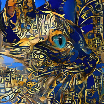 「Desmond, cat」というタイトルのデジタルアーツ L.Rocheによって, オリジナルのアートワーク, アクリル