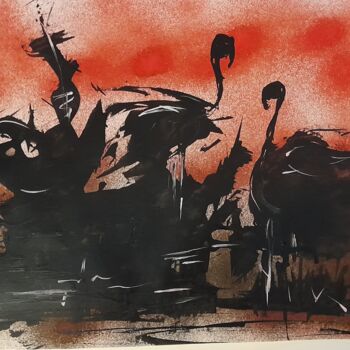 "Réunion nocturne" başlıklı Tablo Maria Valverde tarafından, Orijinal sanat, Mürekkep Diğer sert panel üzerine monte edilmiş