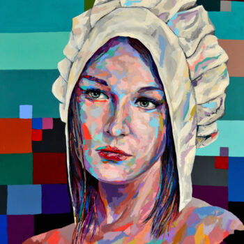 Painting titled "Mina" by Rudolf Rox, Original Artwork, Acrylic