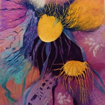 Peinture intitulée "Médusée !" par Claudette Allosio, Œuvre d'art originale, Pastel