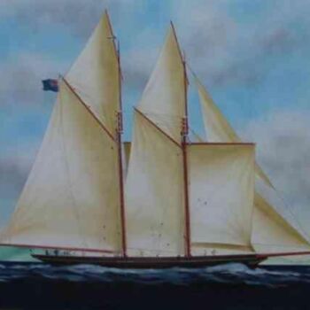 Peinture intitulée "Goëlette Cambria 18…" par Philippe Conrad, Œuvre d'art originale