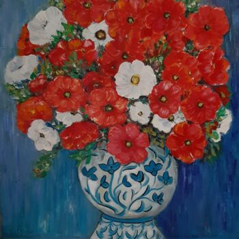 绘画 标题为“Flores4” 由Olena Blinnikova, 原创艺术品, 油 安装在木质担架架上