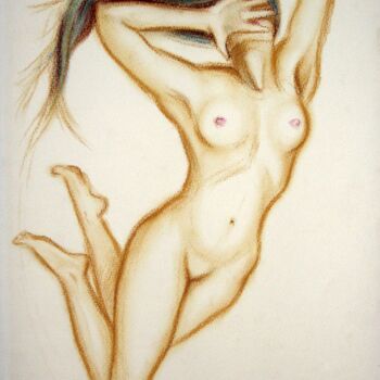 Painting titled "Flying" by Elena Ilina, Original Artwork, Pastel