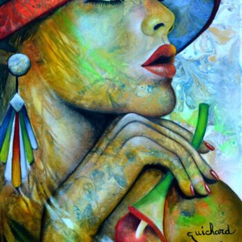 Peinture intitulée "désir (langage des…" par Jeannette Guichard-Bunel, Œuvre d'art originale, Huile Monté sur Châssis en bois