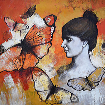 Malerei mit dem Titel "Freedom of Beauty_03" von Kishore Pratim Biswas, Original-Kunstwerk, Acryl