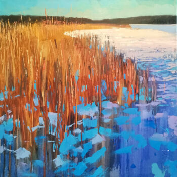 Peinture intitulée "Vorobevskii pond" par Daniil Mikhailov, Œuvre d'art originale, Huile Monté sur Châssis en bois