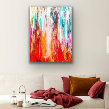 Peinture intitulée "Fire Fire. Abstract…" par Dani Alexsandrova, Œuvre d'art originale, Acrylique