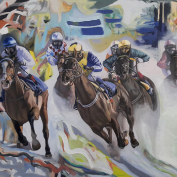 「Horse riders」というタイトルの絵画 Gabriel Cristian Mateiによって, オリジナルのアートワーク, オイル