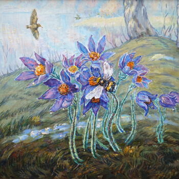 Peinture intitulée ""Spring flight of t…" par Ales Filipovich, Œuvre d'art originale, Huile