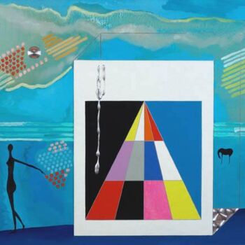 제목이 "Paysage Virtuel"인 미술작품 Valentin Savtcheko로, 원작, 기름 기타 단단한 패널에 장착됨