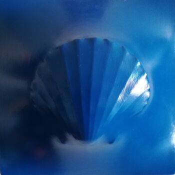 Sculpture titled "Blue Pecten 320" by Francesco Loggi, Original Artwork, Wood