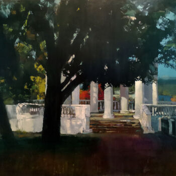 Painting titled "Alexandrovsky Garden" by Daniil Mikhailov, Original Artwork, Oil Mounted on Wood Stretcher frame