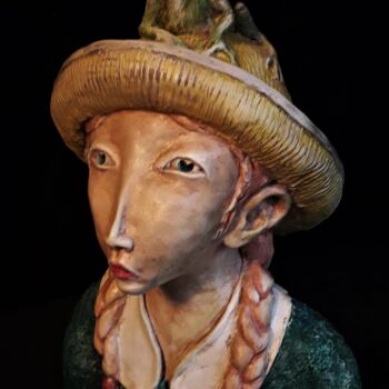 Sculpture titled "La grenouille" by Jean-Louis Marino, Original Artwork, Terra cotta