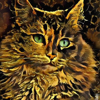 Digital Arts με τίτλο "Galya, cat" από L.Roche, Αυθεντικά έργα τέχνης, Ακρυλικό