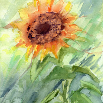 "Sunflower" başlıklı Tablo Elena Poigina tarafından, Orijinal sanat, Suluboya
