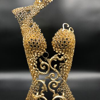 Scultura intitolato ""Yüna" buste femme" da Yohan Plu, Opera d'arte originale, Metalli
