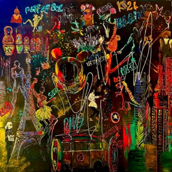 Painting titled "Imagine primé New-Y…" by Emma Sampil, Original Artwork, Acrylic