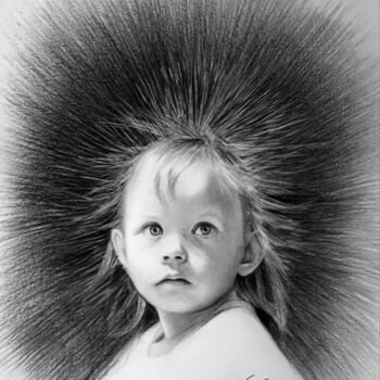 Painting titled "Одуванчик" by Vladimir Medvedev, Original Artwork, Pencil