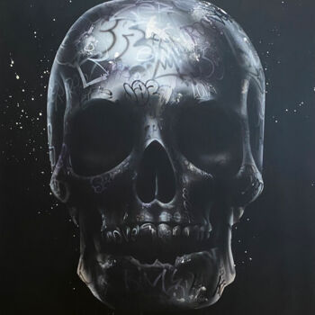Painting titled "Vanité" by Onemizer, Original Artwork, Acrylic Mounted on Wood Stretcher frame