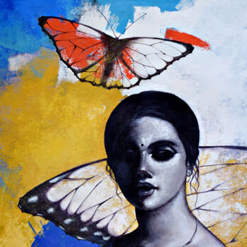 Malerei mit dem Titel "Freedom of Beauty_13" von Kishore Pratim Biswas, Original-Kunstwerk, Acryl
