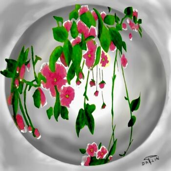 Painting titled "boule jasmin etoile" by Patrick Daclin, Original Artwork, Acrylic Mounted on Wood Stretcher frame