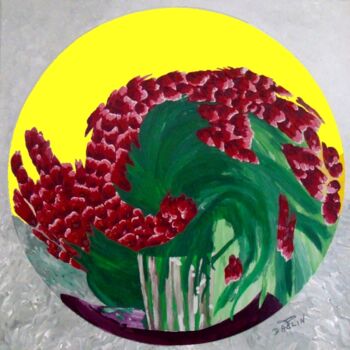Ζωγραφική με τίτλο "bouquet de tulipes" από Patrick Daclin, Αυθεντικά έργα τέχνης, Ακρυλικό Τοποθετήθηκε στο Ξύλινο φορείο σ…